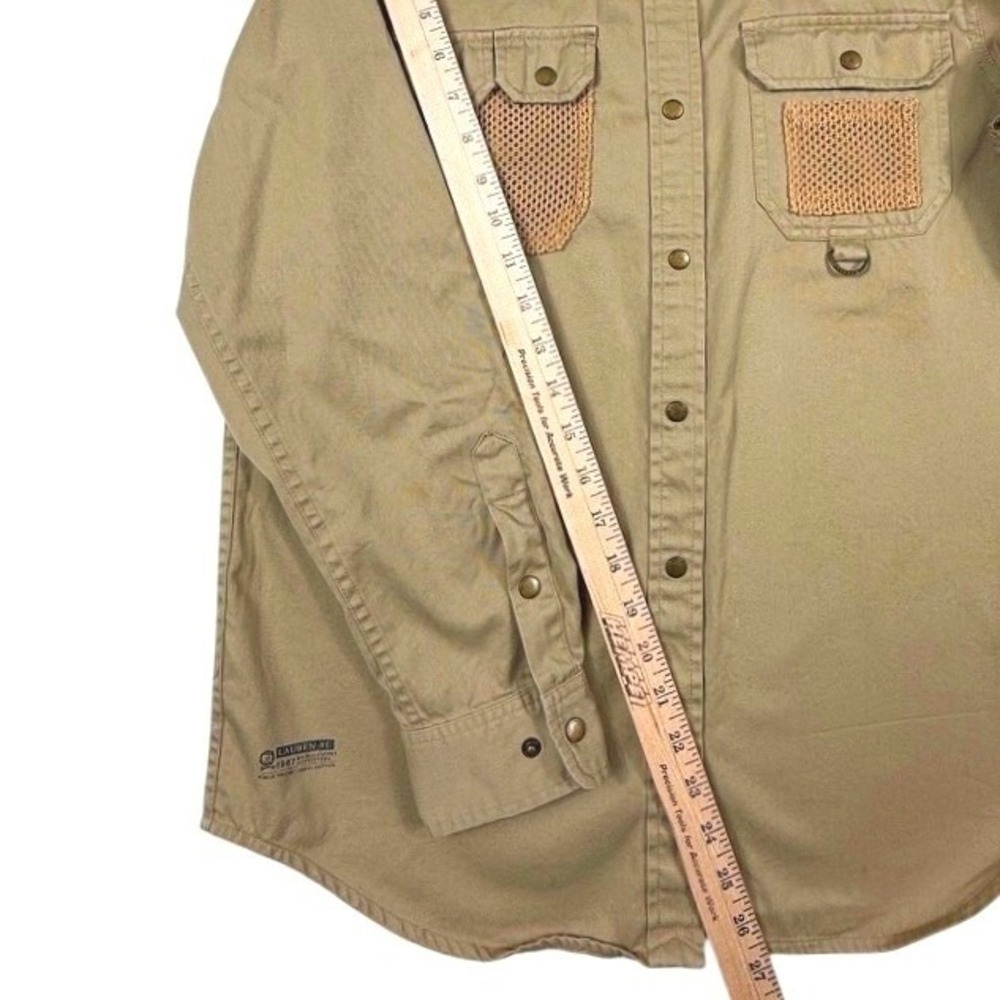Lauren Ralph Lauren Safari Outfitters Khaki Cotton Utility Shirt Womens Small - Picture 5 of 7